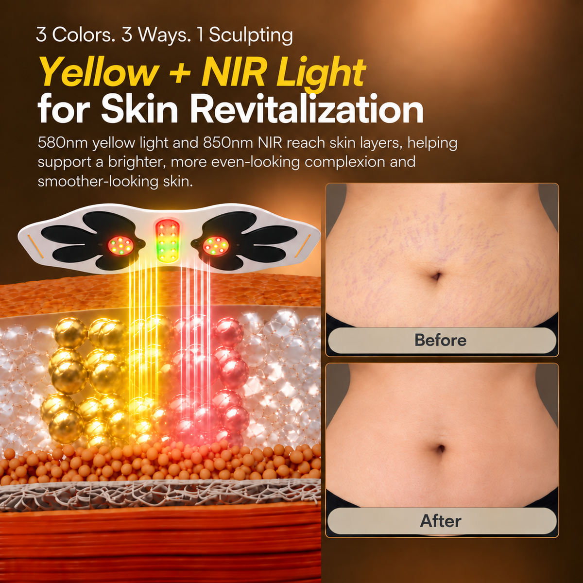 HEVELORA Spectrum Multi-Light EMS Sculpting Belt