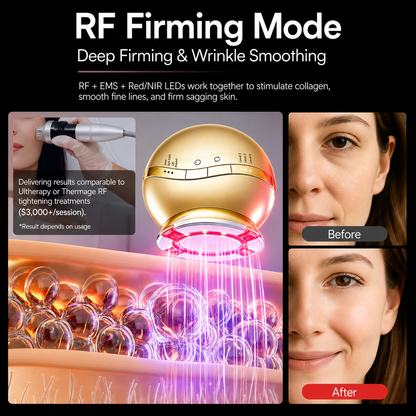HEVELORA At-Home RF, EMS & LED Facial Rejuvenation Device
