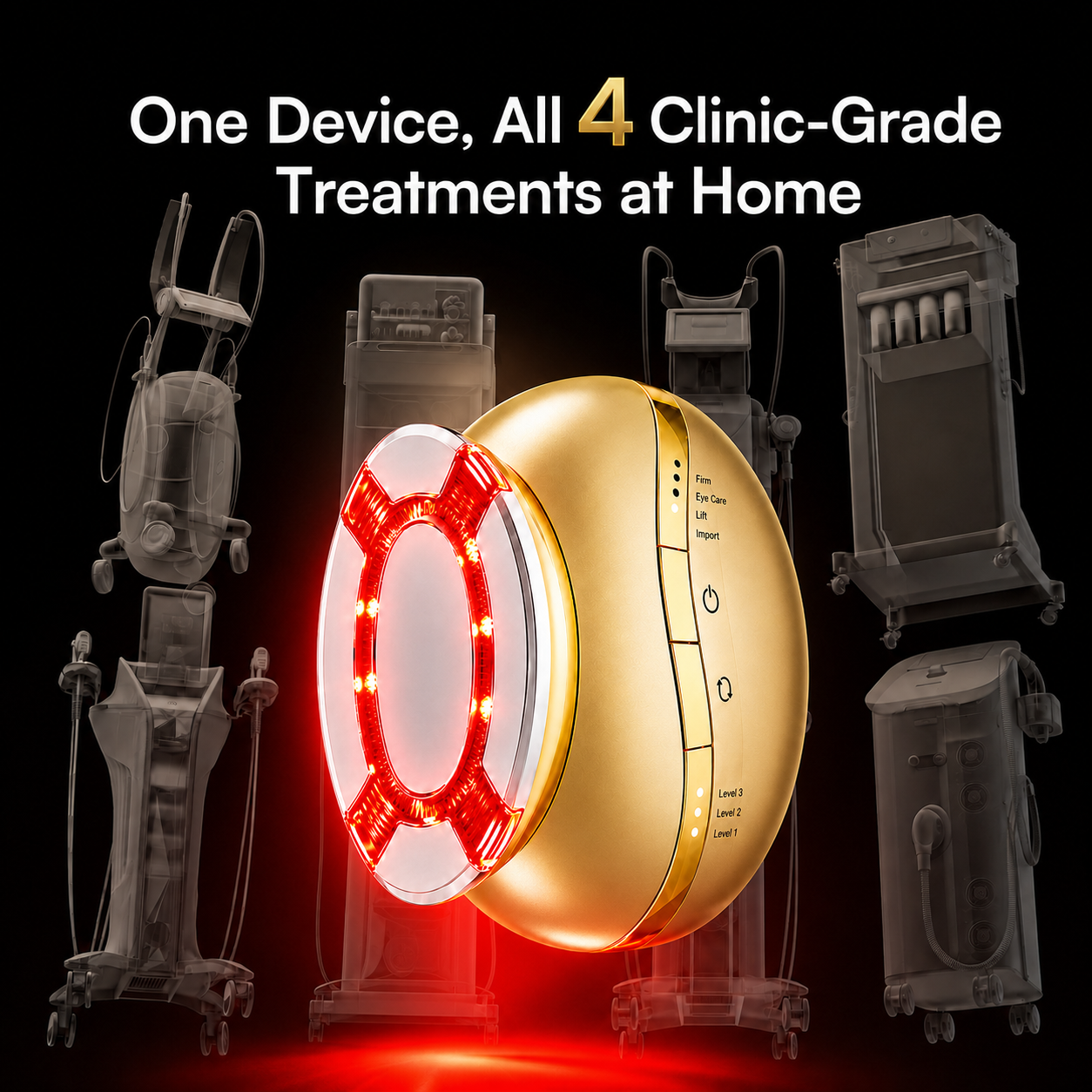 HEVELORA Clinical-Grade RF, EMS & LED Facial Rejuvenation Device